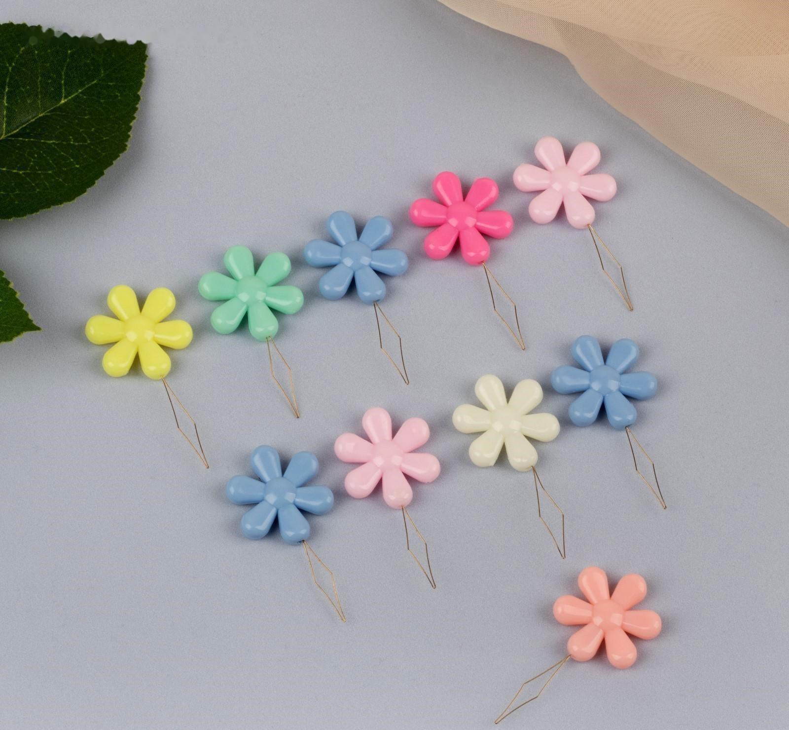 Нитевдеватели «Цветок», 4,5 × 2 × 0,4 см, 10 шт, цвет разноцветный