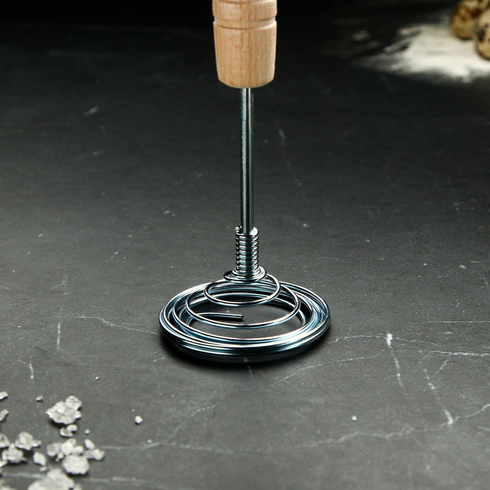 Венчик кондитерский для взбивания с деревянной ручкой 