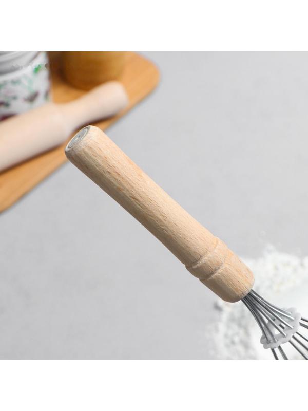 Венчик кондитерский для взбивания с деревянной ручкой 