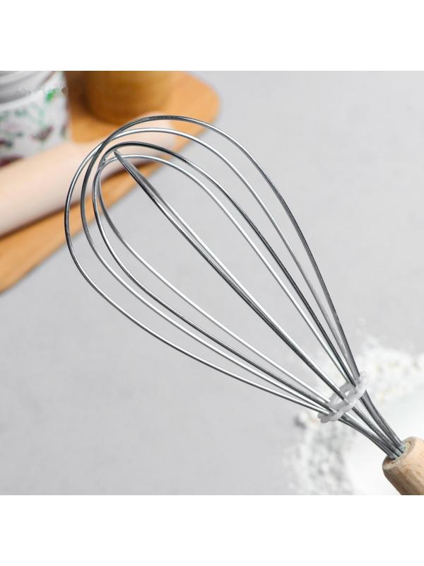 Венчик кондитерский для взбивания с деревянной ручкой 