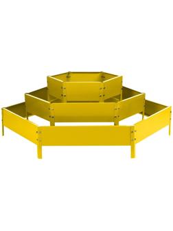 Клумба оцинкованная, 3 яруса, d = 60–100–140 см, h = 45 см, жёлтая, Greengo