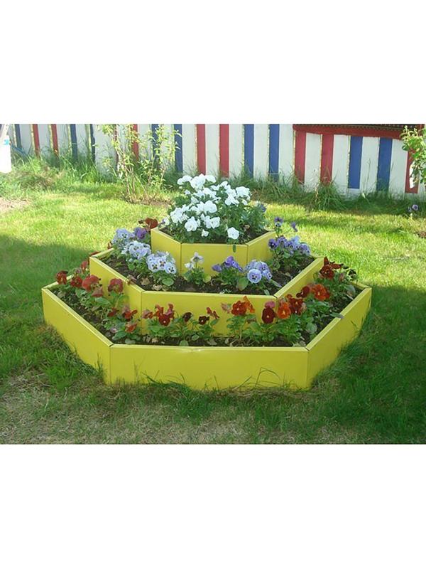 Клумба оцинкованная, 3 яруса, d = 60–100–140 см, h = 45 см, жёлтая, Greengo