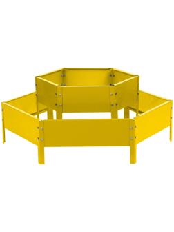 Клумба оцинкованная, 2 яруса, d = 60–100 см, h = 30 см, жёлтая, Greengo