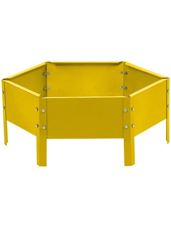 Клумба оцинкованная, d = 60 см, h = 15 см, жёлтая, Greengo