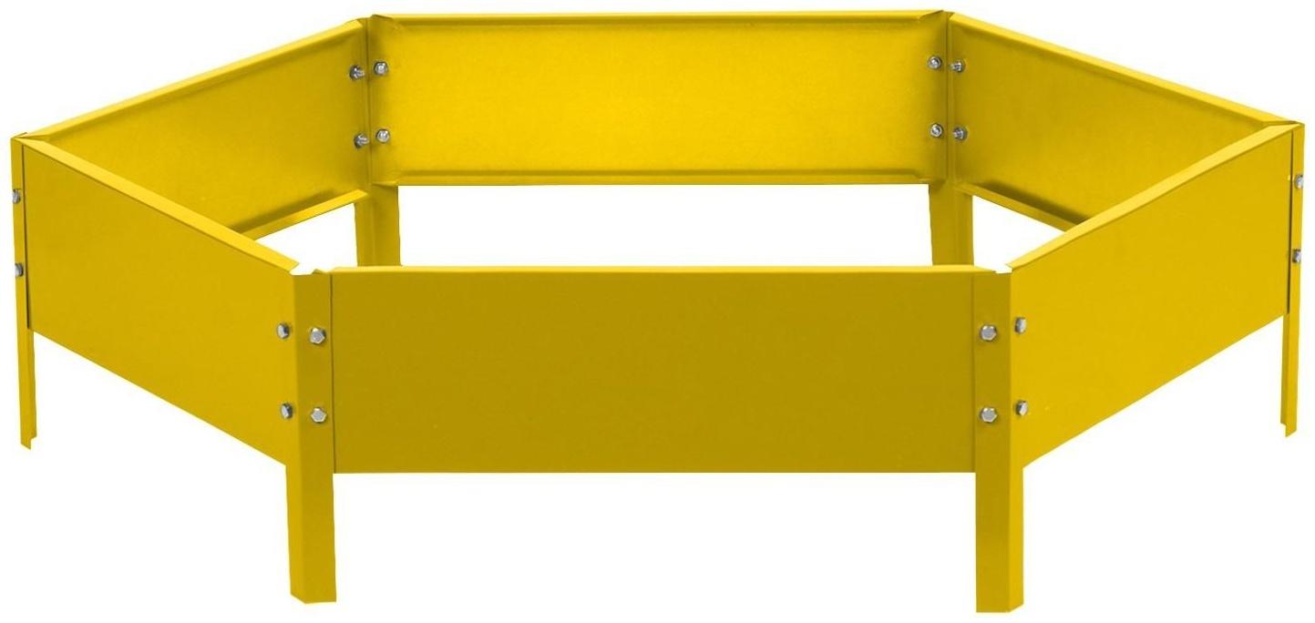 Клумба оцинкованная, d = 100 см, h = 15 см, жёлтая, Greengo