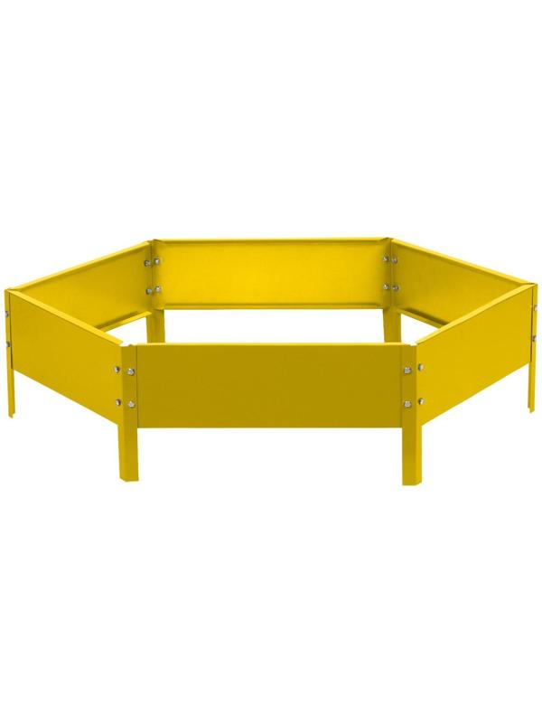 Клумба оцинкованная, d = 100 см, h = 15 см, жёлтая, Greengo