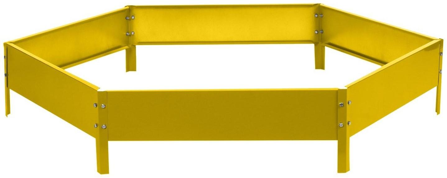 Клумба оцинкованная, d = 140 см, h = 15 см, жёлтая, Greengo