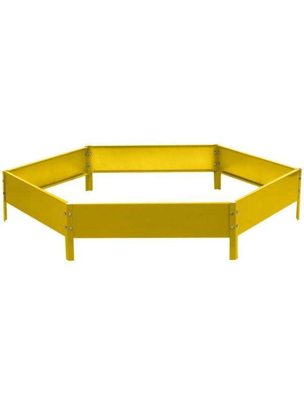 Клумба оцинкованная, d = 140 см, h = 15 см, жёлтая, Greengo