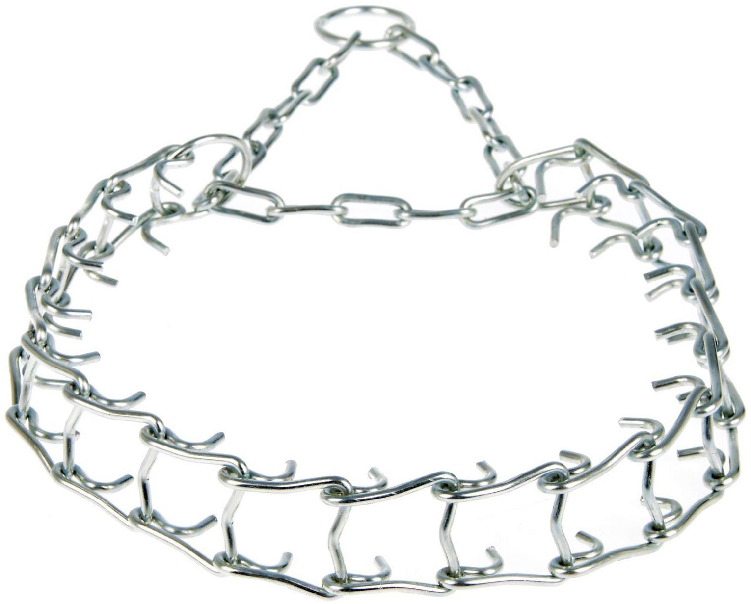 Ошейник строгий проволочный Зооник, сварная цепь 3 мм, ширина 3 см, ОШ 50-66 см