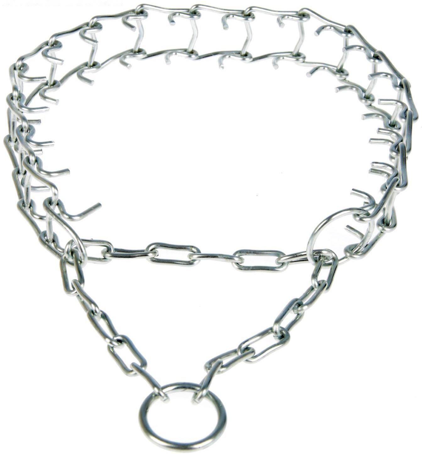 Ошейник строгий проволочный Зооник, сварная цепь 3 мм, ширина 3 см, ОШ 50-66 см