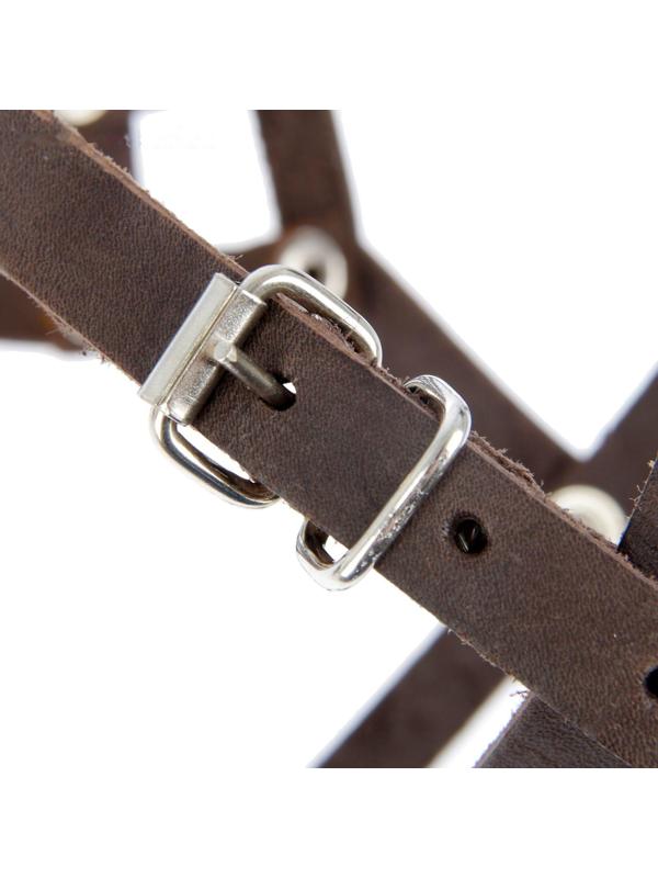 Намордник кожаный Зооник №4 (длина по носу 9,5 см, обхват морды 31 см), микс