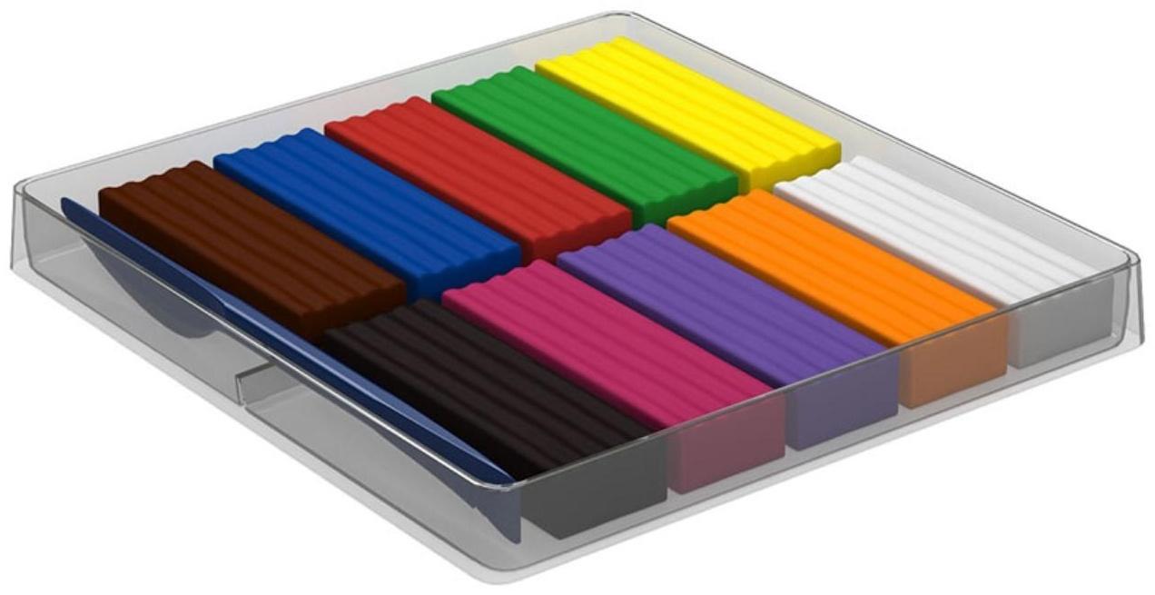 Пластилин 10 цветов, 180 г, ErichKrause ArtBerry, премиум, с алоэ вера, со стеком, индивидуальная упаковка брусков, в картонной упаковке