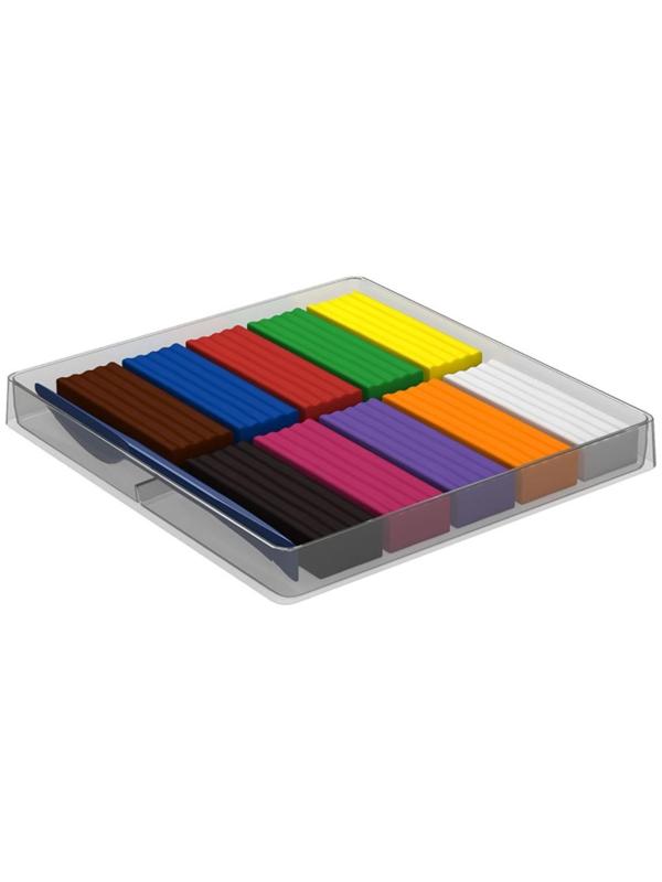 Пластилин 10 цветов, 180 г, ErichKrause ArtBerry, премиум, с алоэ вера, со стеком, индивидуальная упаковка брусков, в картонной упаковке