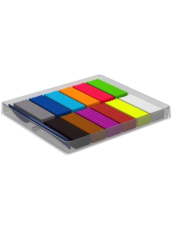 Пластилин 12 цветов, 260 г, ErichKrause ArtBerry, неоновый, с алоэ вера, стек в подарок, в картонной упаковке