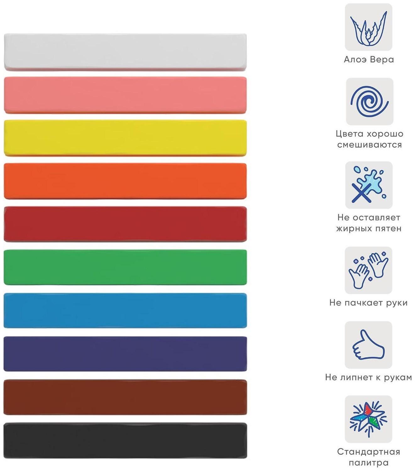 Пластилин мягкий (восковой), 10 цветов, 150 г, ErichKrause ArtBerry премиум, с Алоэ Вера, картон, с европодвесом