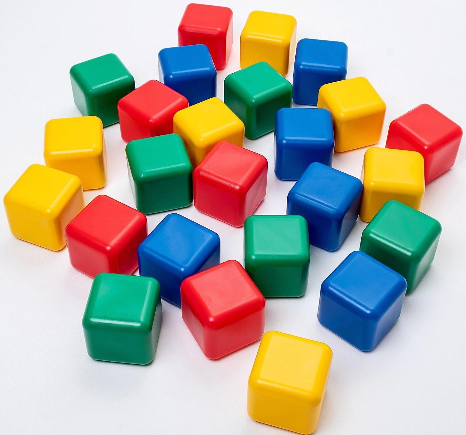 Набор цветных кубиков, 25 штук, 12 × 12 см