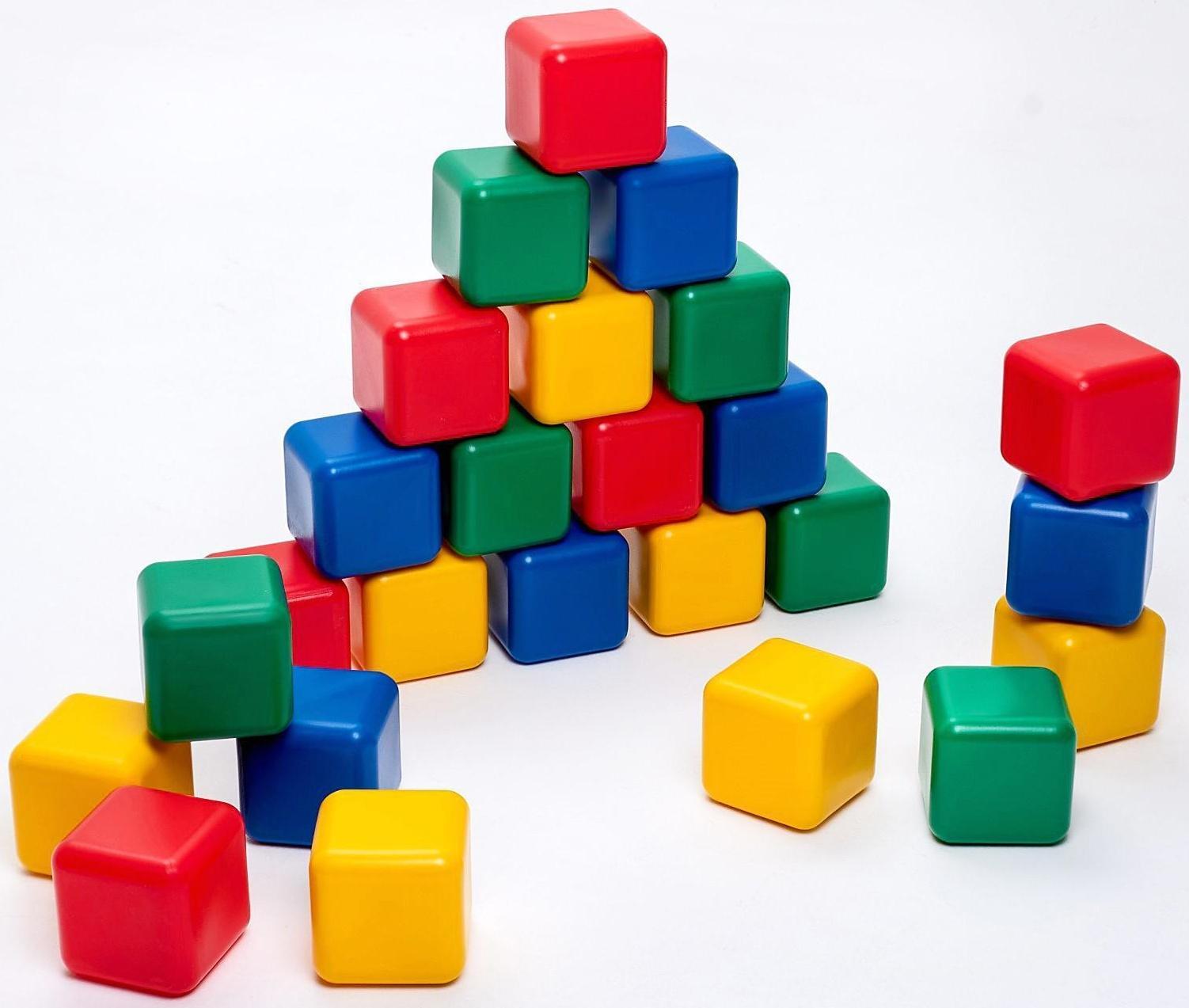 Набор цветных кубиков, 25 штук, 12 × 12 см