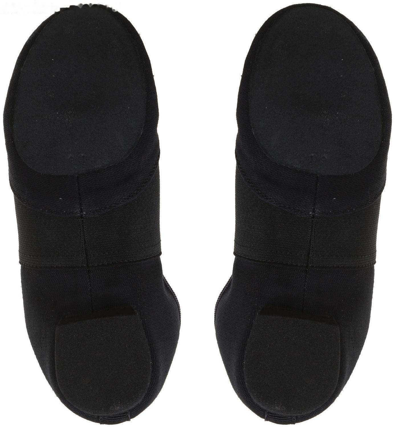 Джазовки тканевые, с резинкой, длина по стельке 22,5 см, цвет чёрный