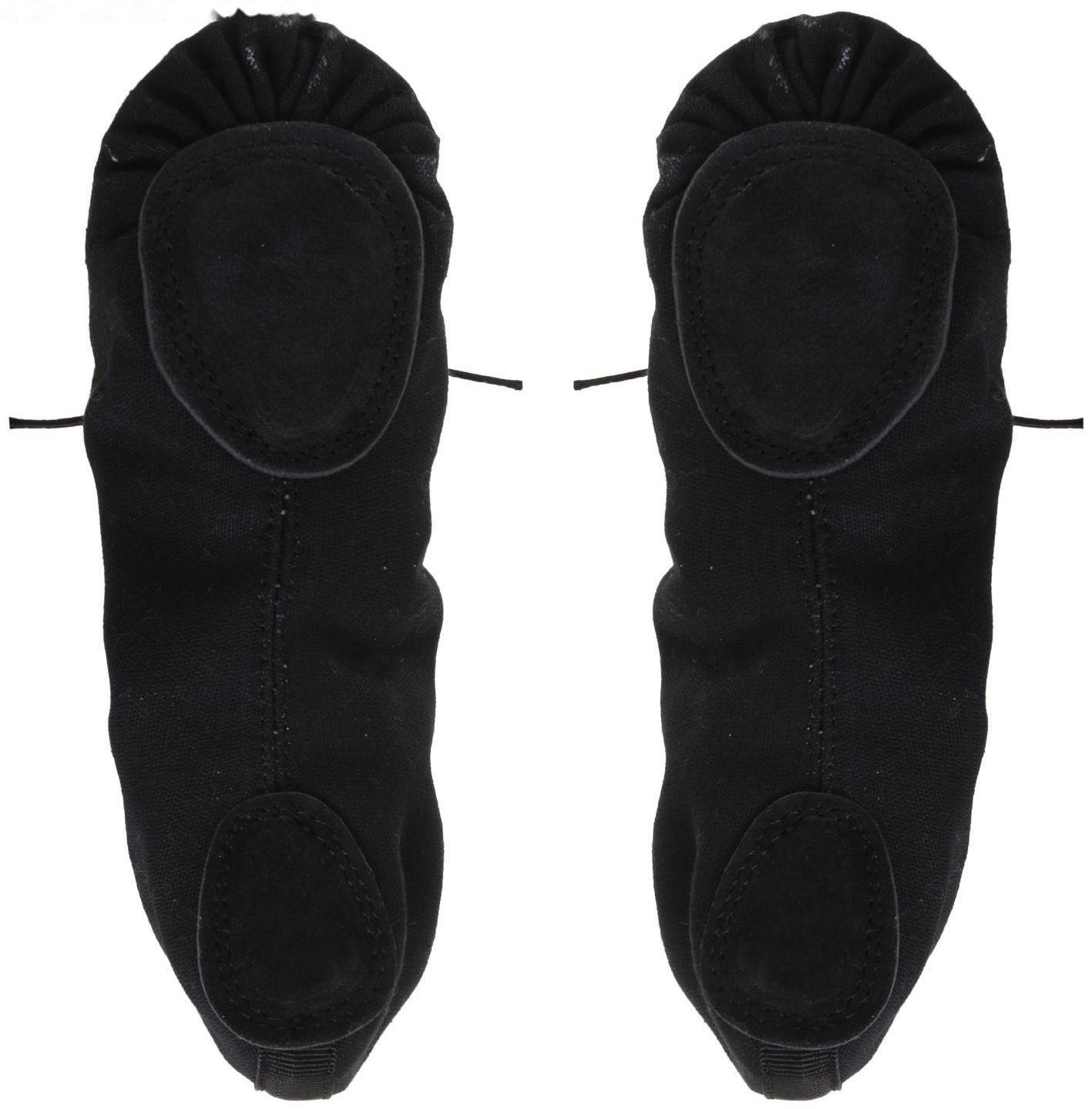 Балетки тиковые, длина по стельке 18 см, цвет чёрный