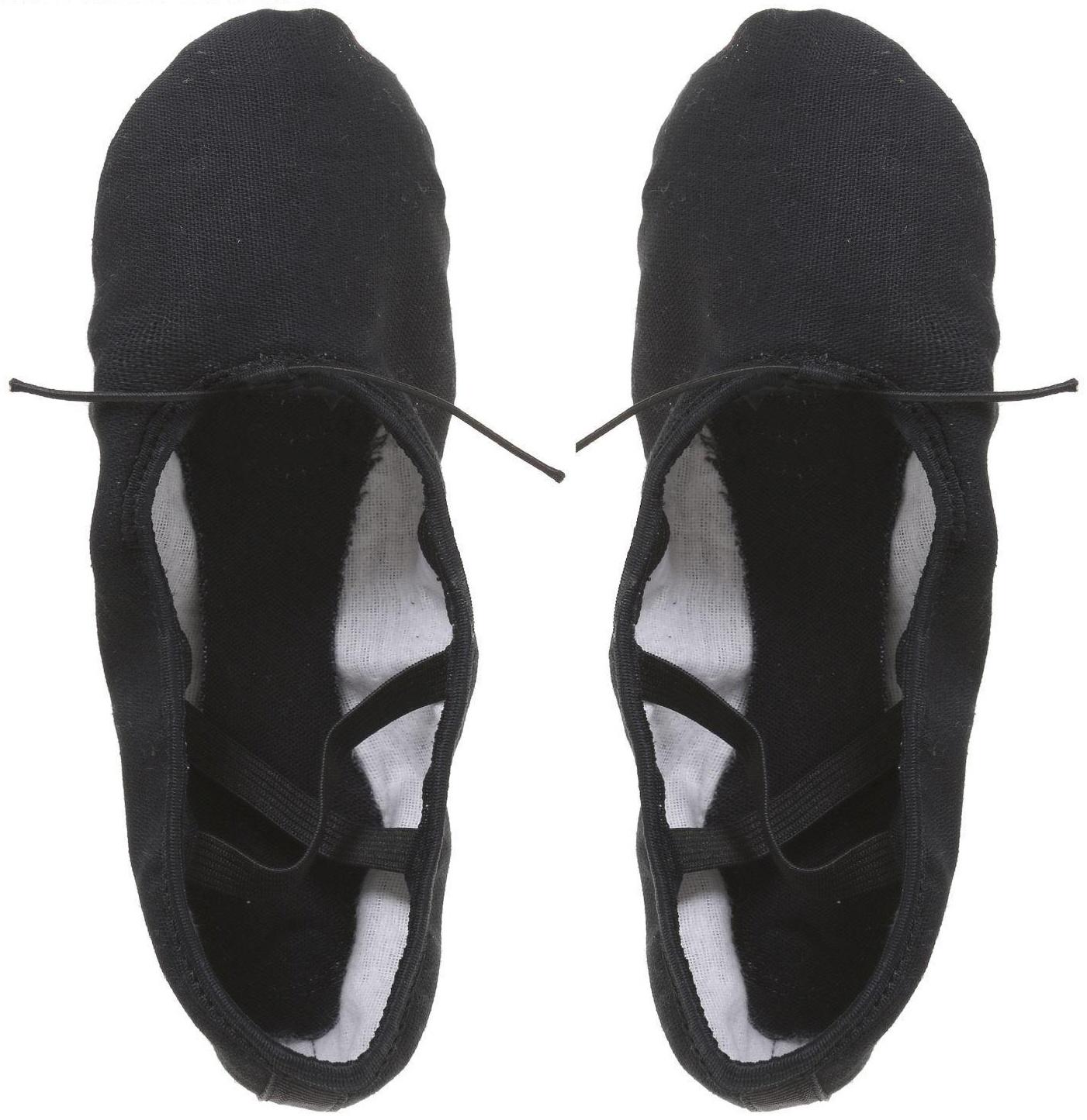 Балетки тиковые, длина по стельке 20,5 см, цвет чёрный