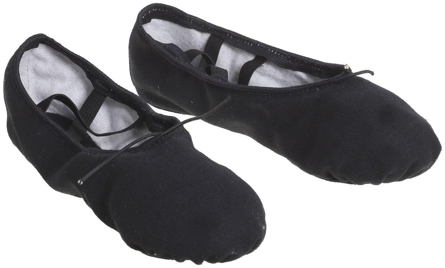 Балетки тиковые, длина по стельке 20,5 см, цвет чёрный