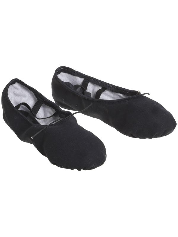 Балетки тиковые, длина по стельке 21,5 см, цвет чёрный