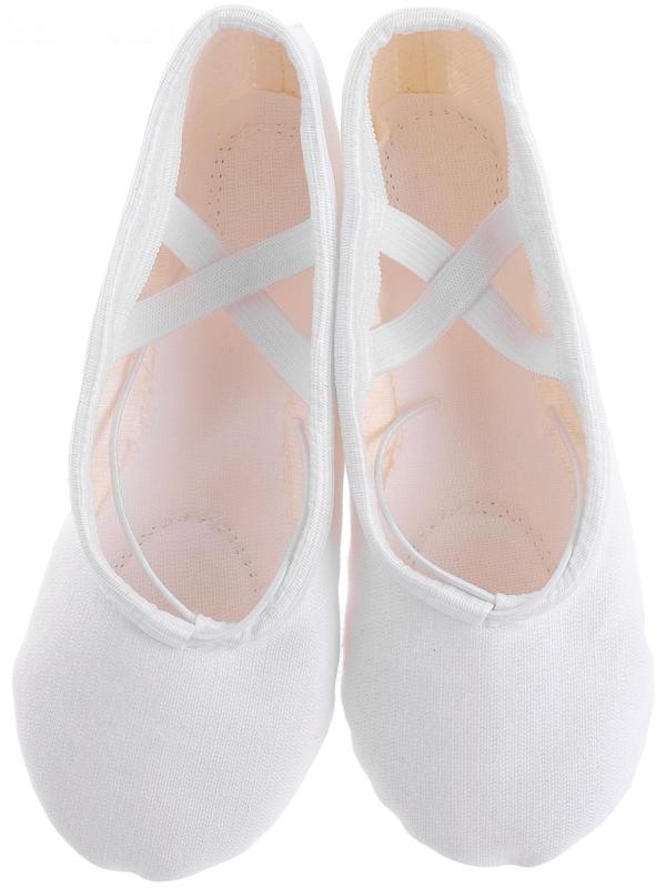 Балетки тиковые, длина по стельке 18 см, цвет белый