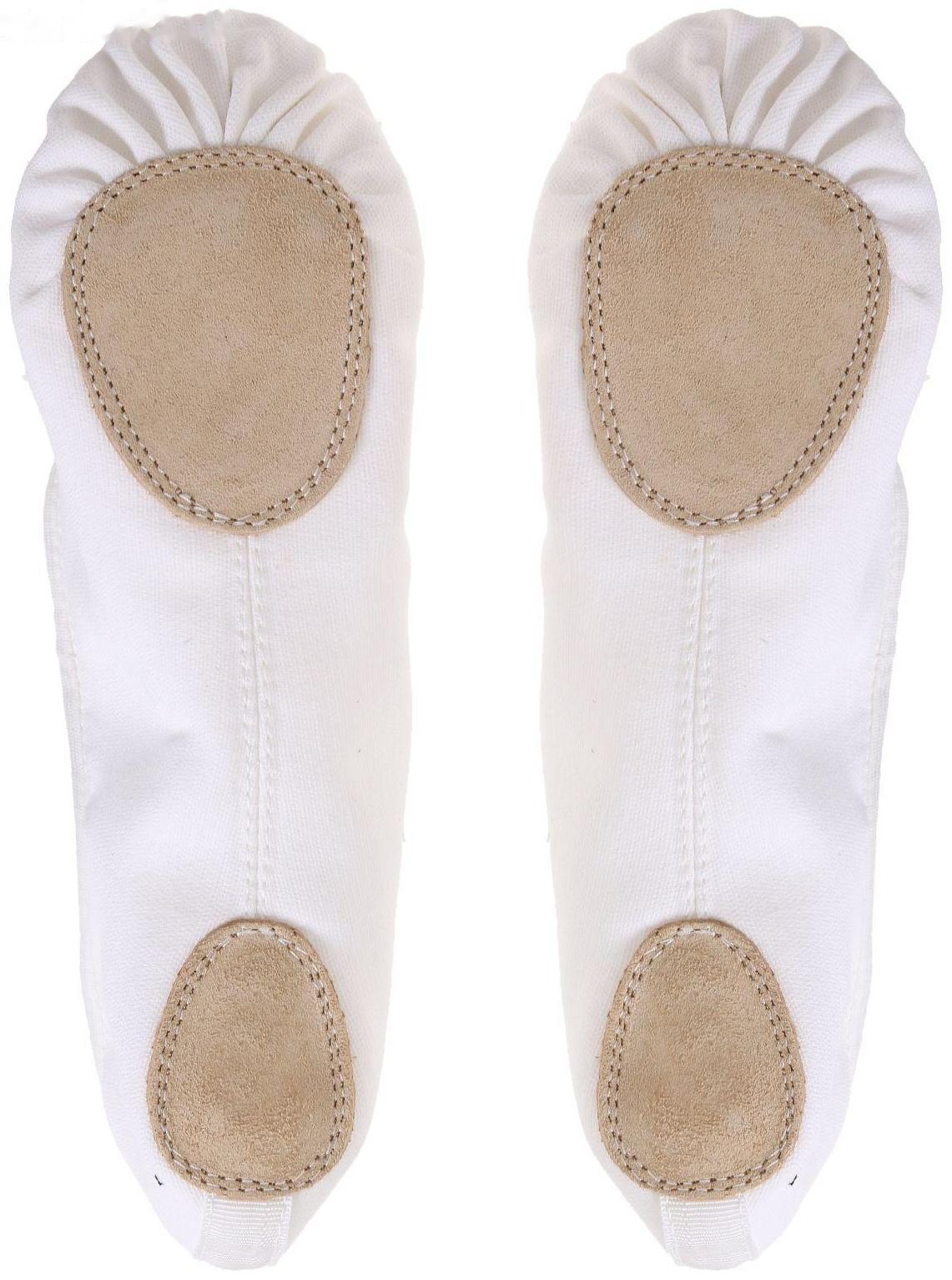Балетки тиковые, длина по стельке 20,5 см, цвет белый