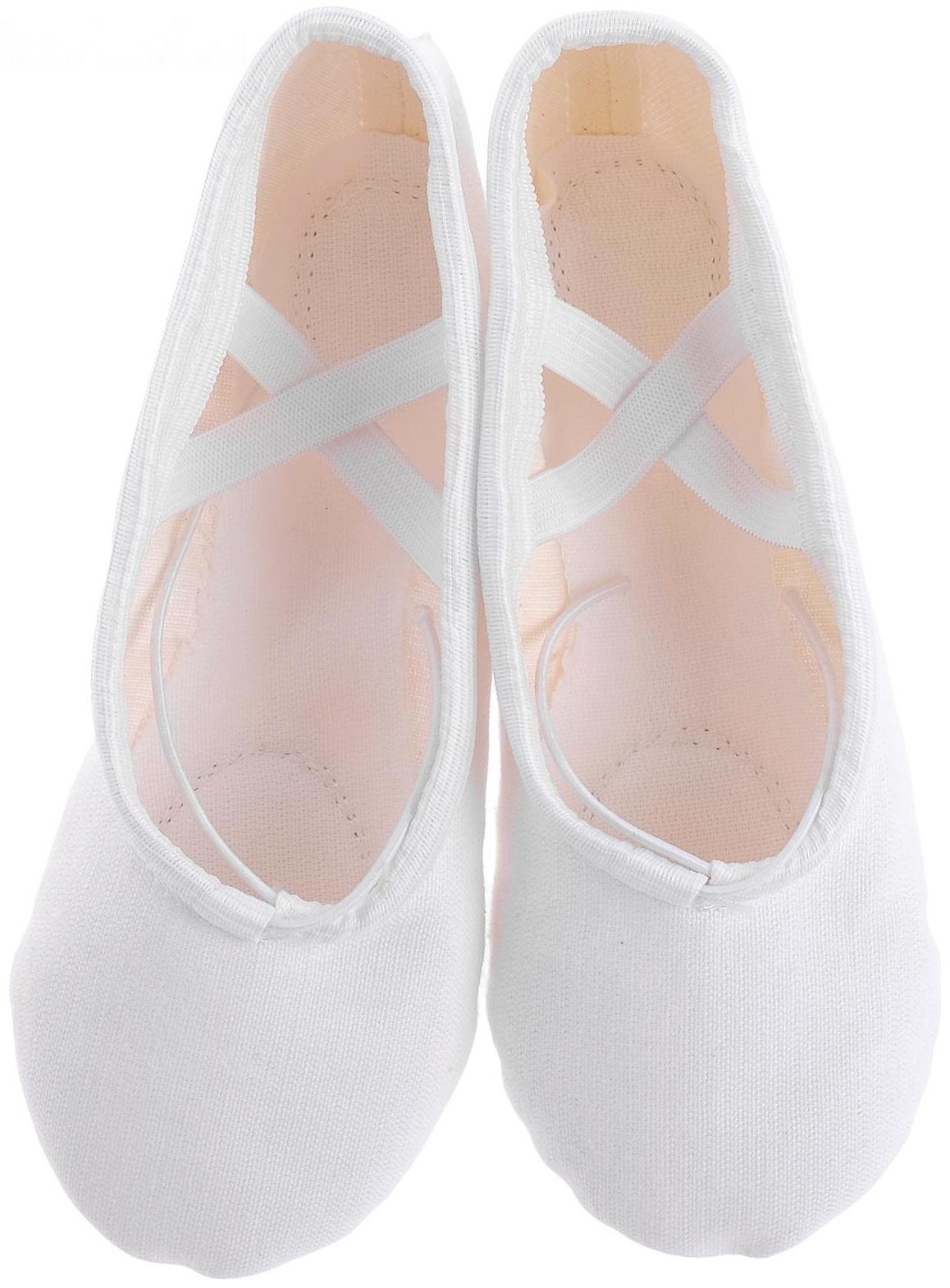Балетки тиковые, длина по стельке 21,5 см, цвет белый