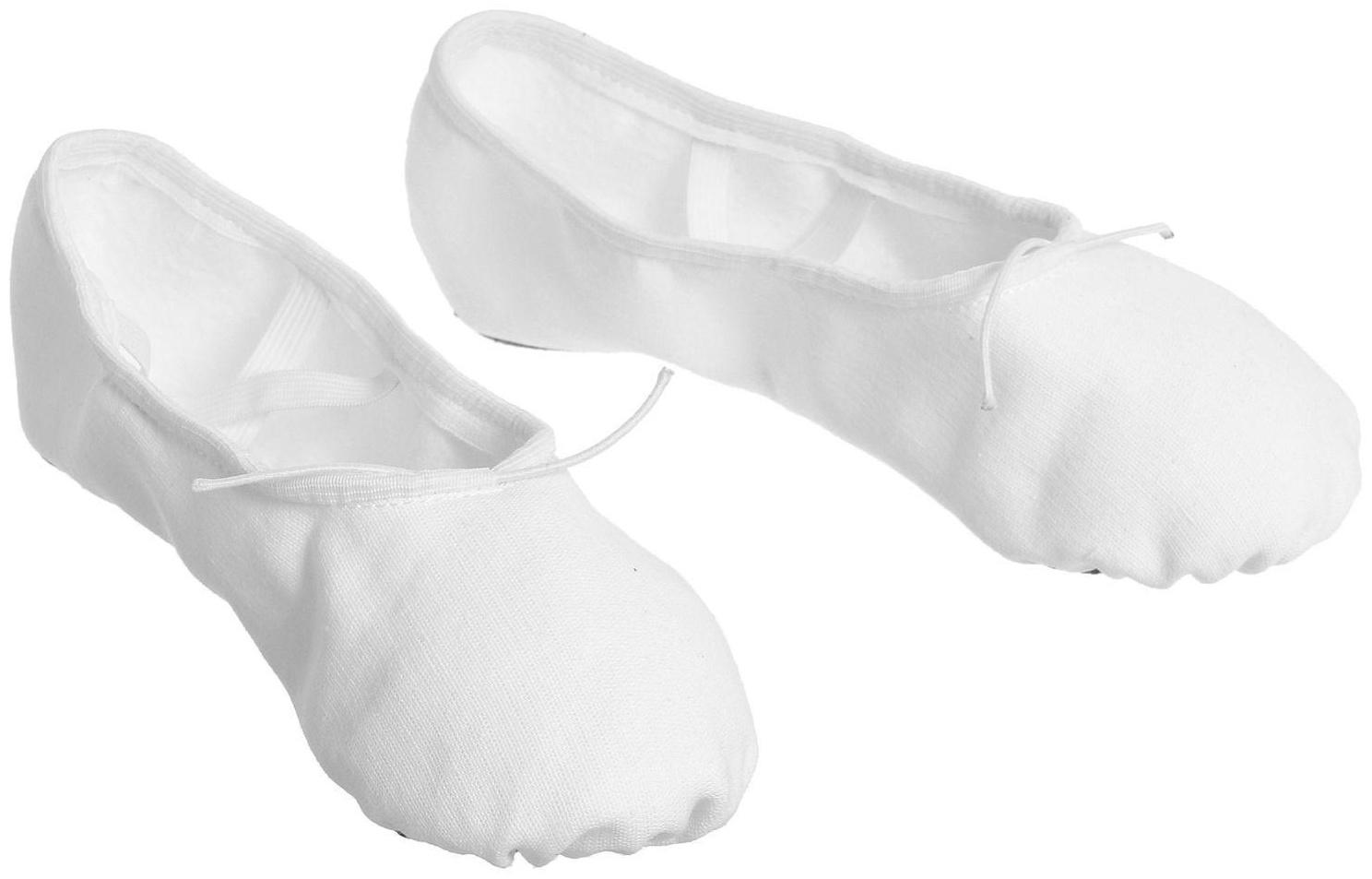 Балетки тиковые, длина по стельке 22,5 см, цвет белый