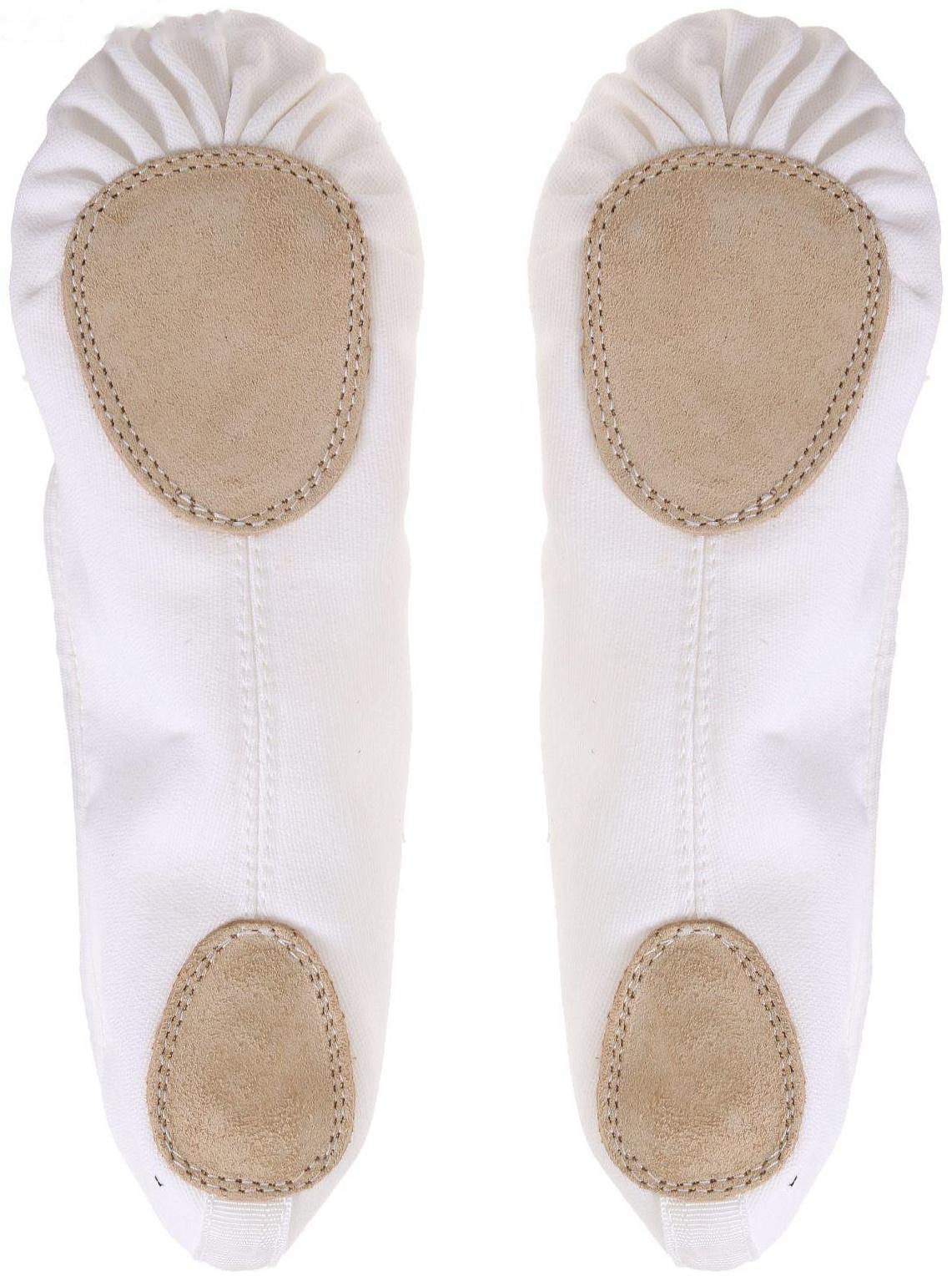 Балетки тиковые, длина по стельке 24,5 см, цвет белый