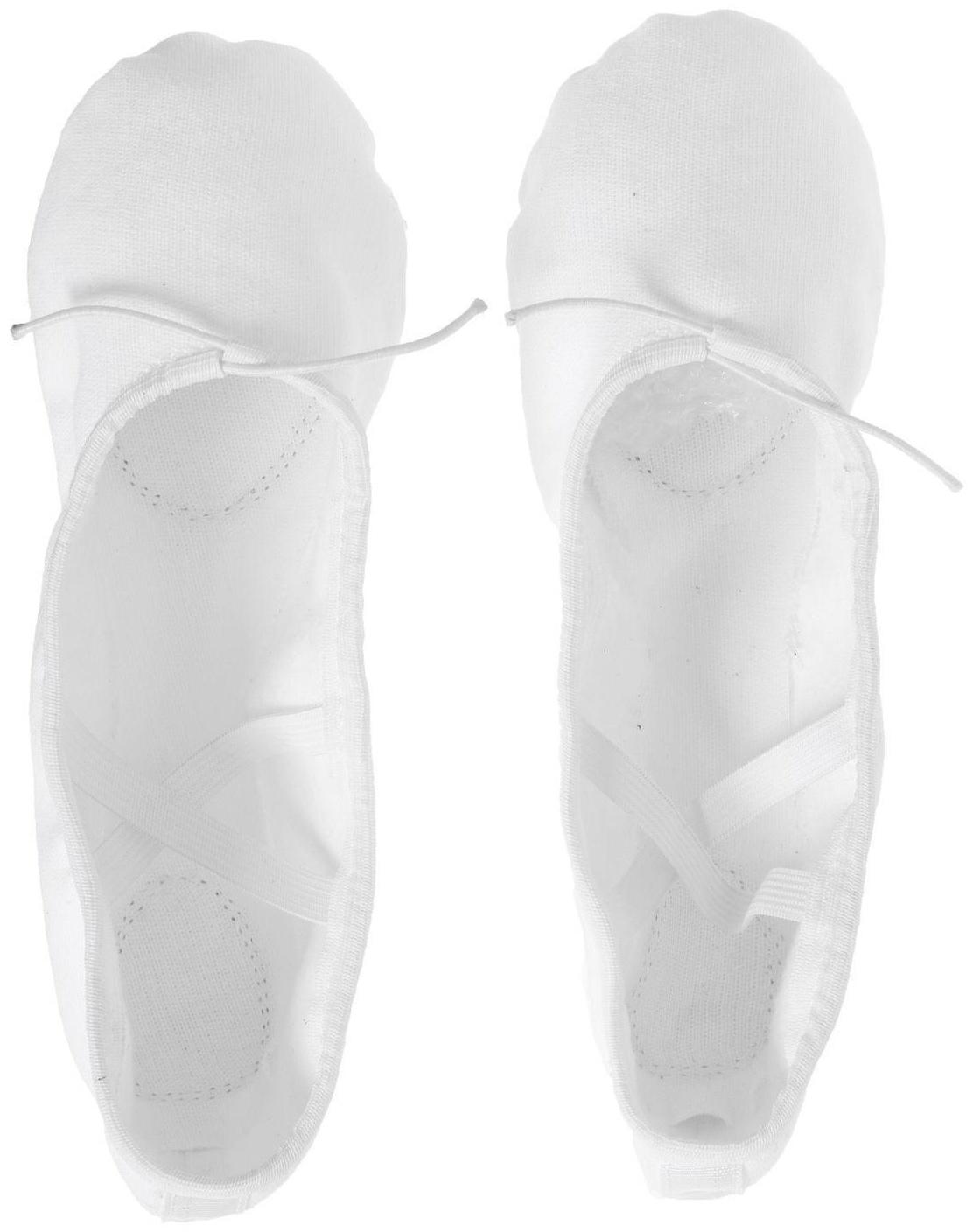 Балетки тиковые, длина по стельке 25,5 см, цвет белый