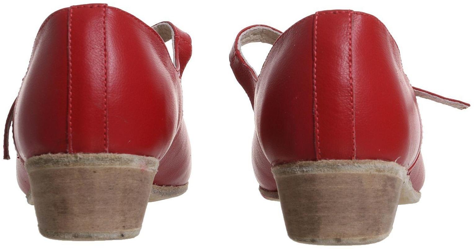 Туфли народные женские, длина по стельке 25,5 см, цвет красный