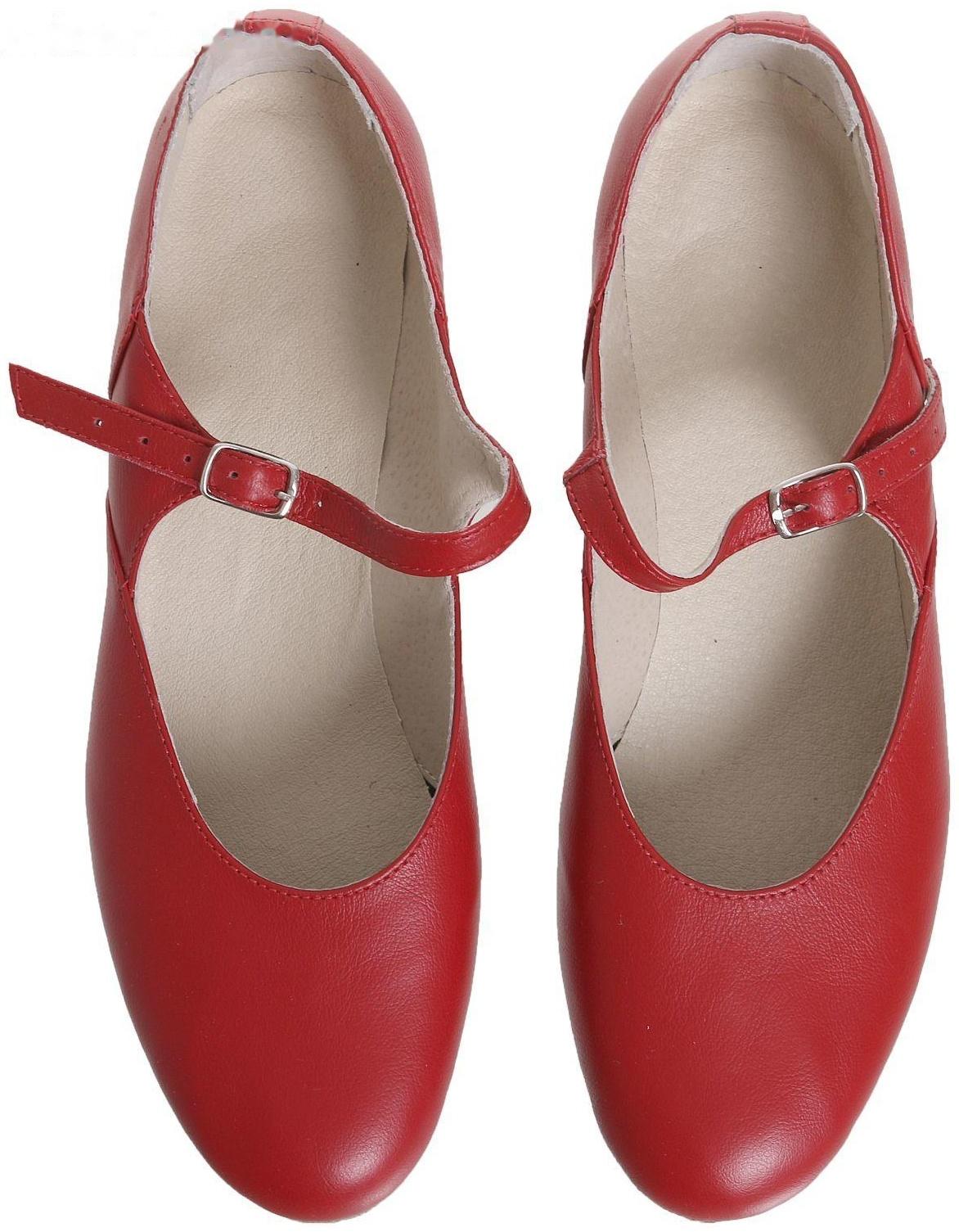 Туфли народные женские, длина по стельке 26 см, цвет красный