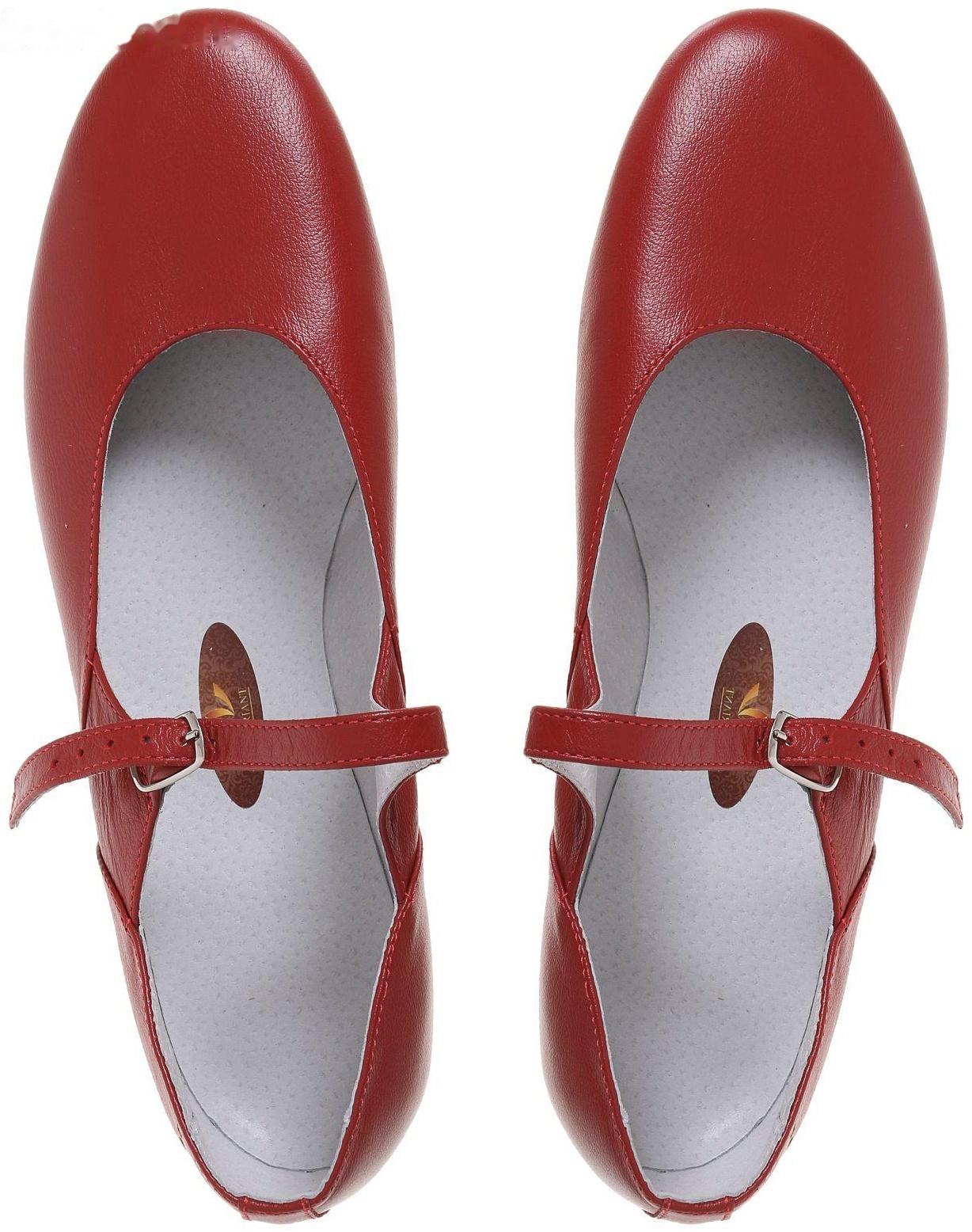 Туфли народные женские, длина по стельке 26 см, цвет красный