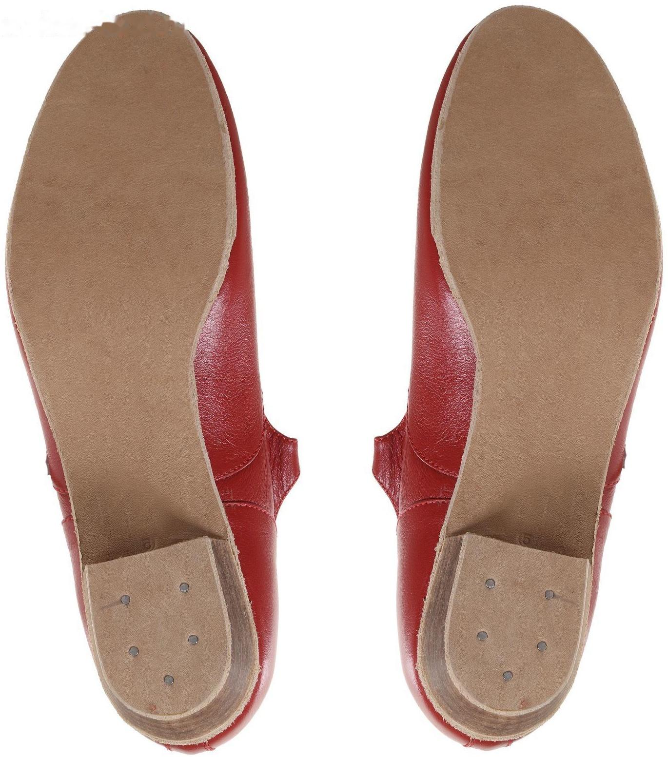 Туфли народные женские, длина по стельке 26 см, цвет красный