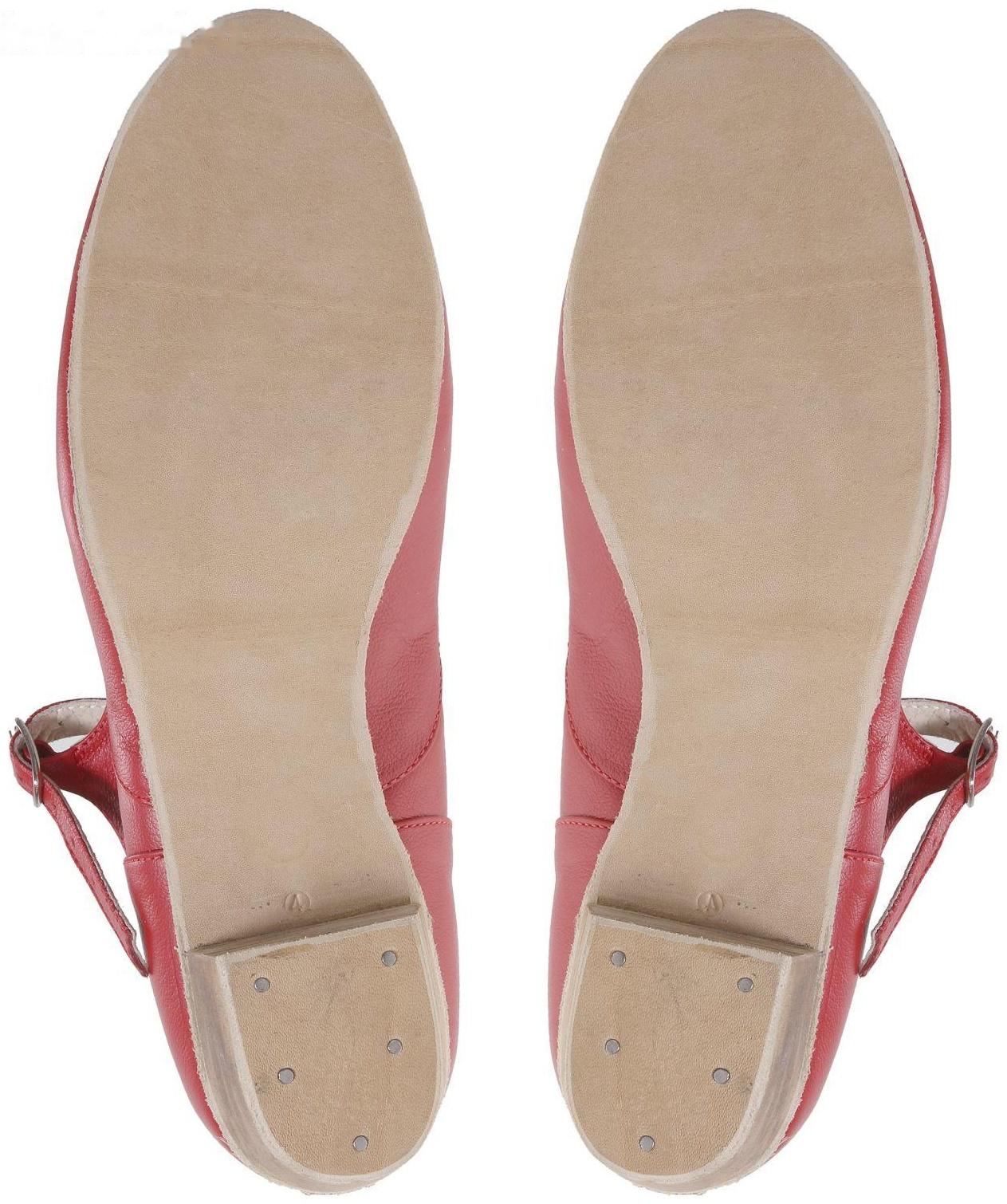 Туфли народные женские, длина по стельке 26 см, цвет красный