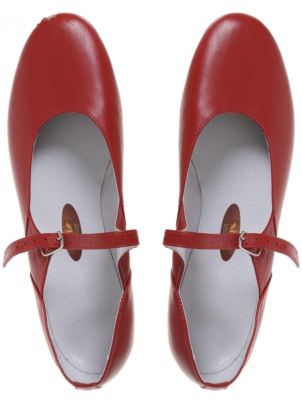 Туфли народные женские, длина по стельке 26 см, цвет красный
