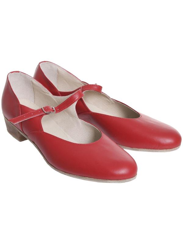 Туфли народные женские, длина по стельке 26 см, цвет красный