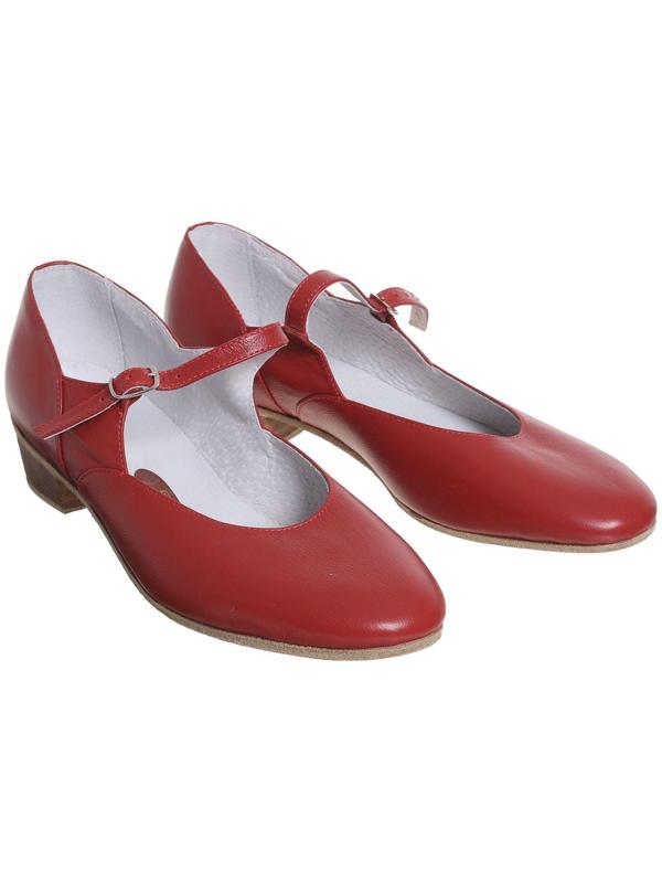 Туфли народные женские, длина по стельке 26 см, цвет красный