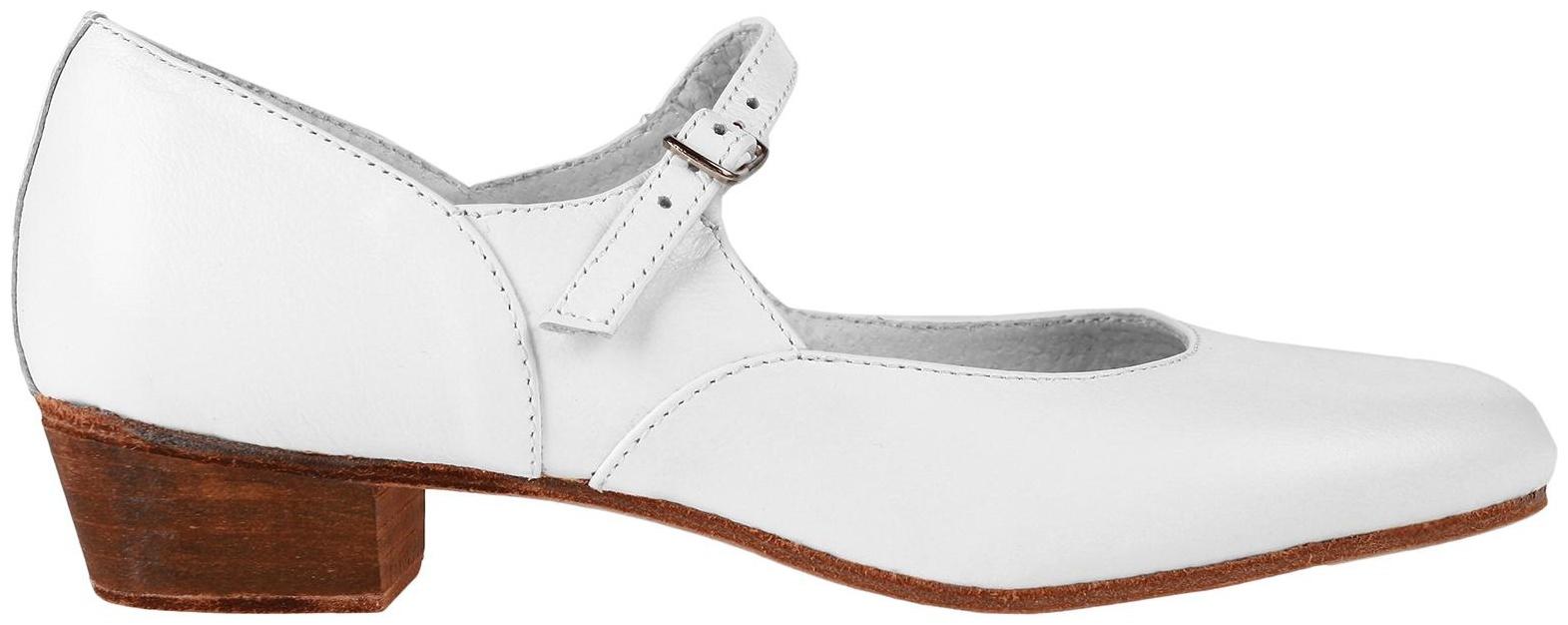 Туфли народные женские, длина по стельке 23,5 см, цвет белый