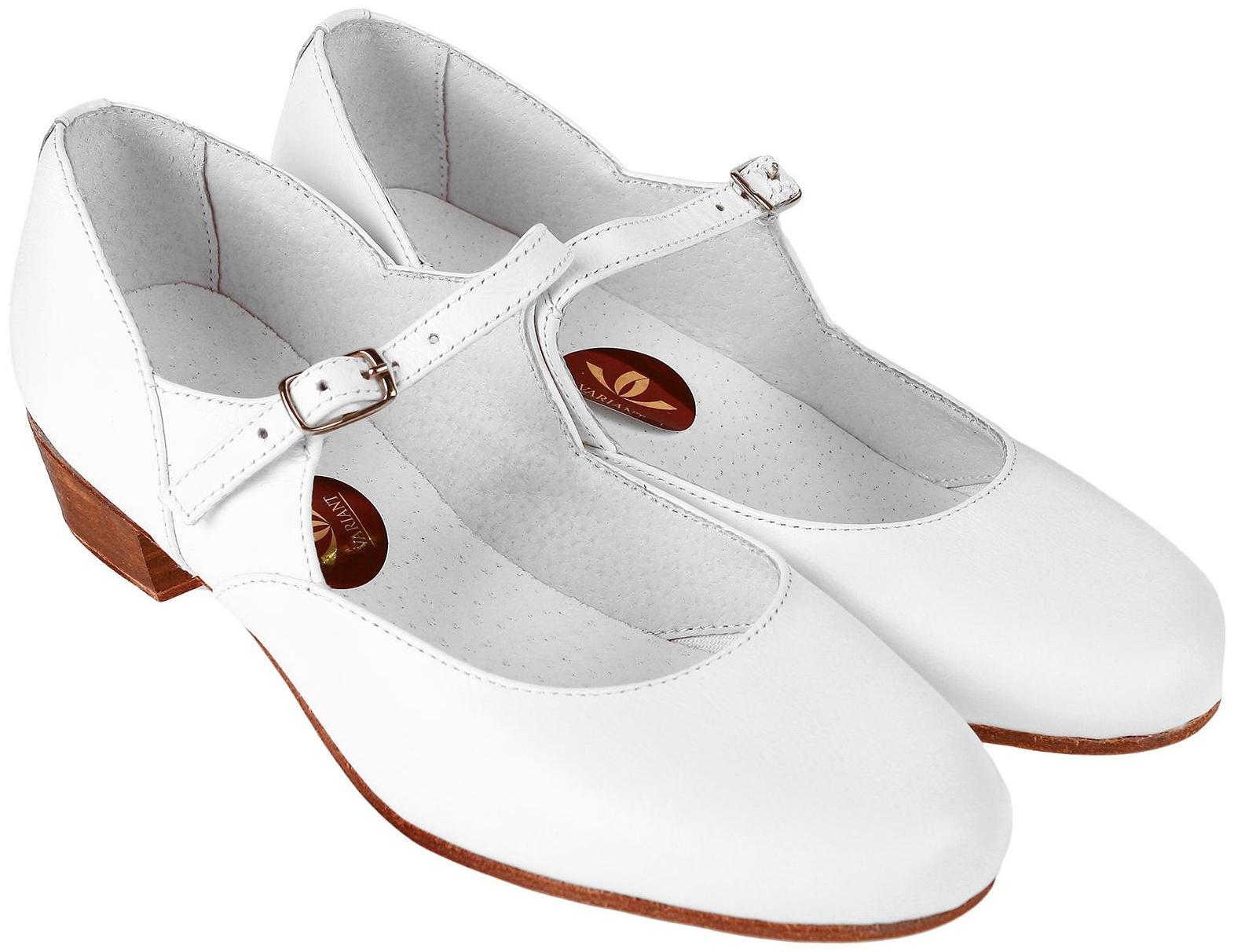 Туфли народные женские, длина по стельке 23,5 см, цвет белый