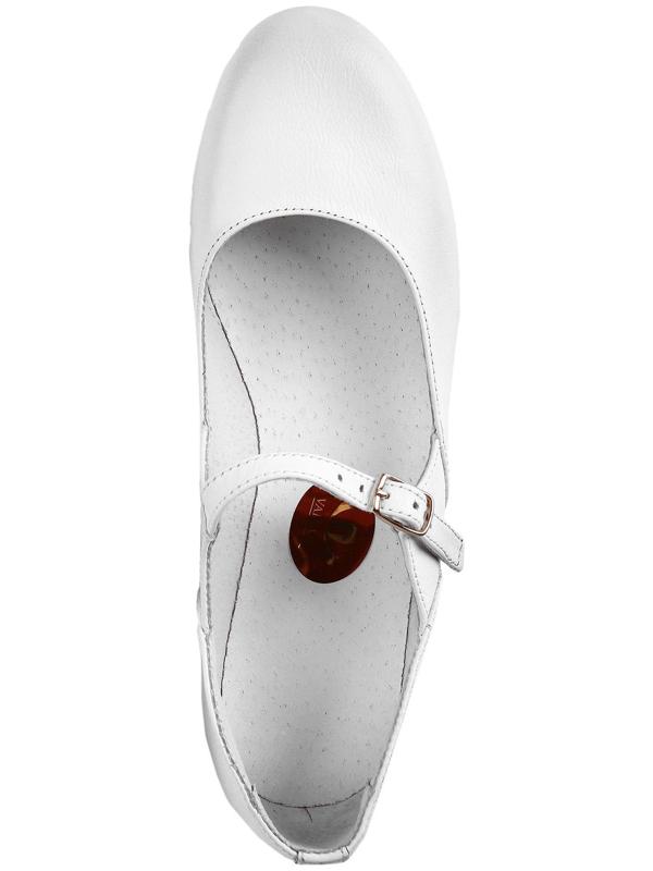 Туфли народные женские, длина по стельке 23,5 см, цвет белый