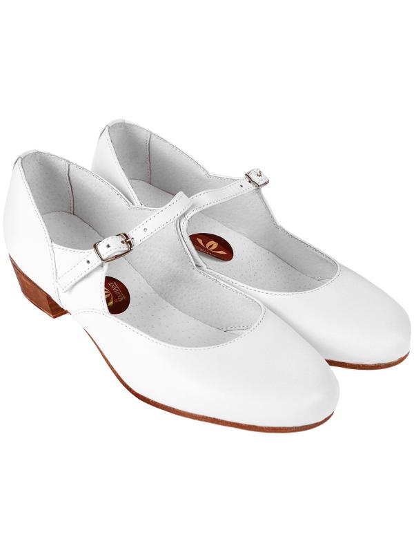 Туфли народные женские, длина по стельке 23,5 см, цвет белый