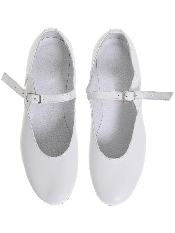 Туфли народные женские, длина по стельке 24 см, цвет белый