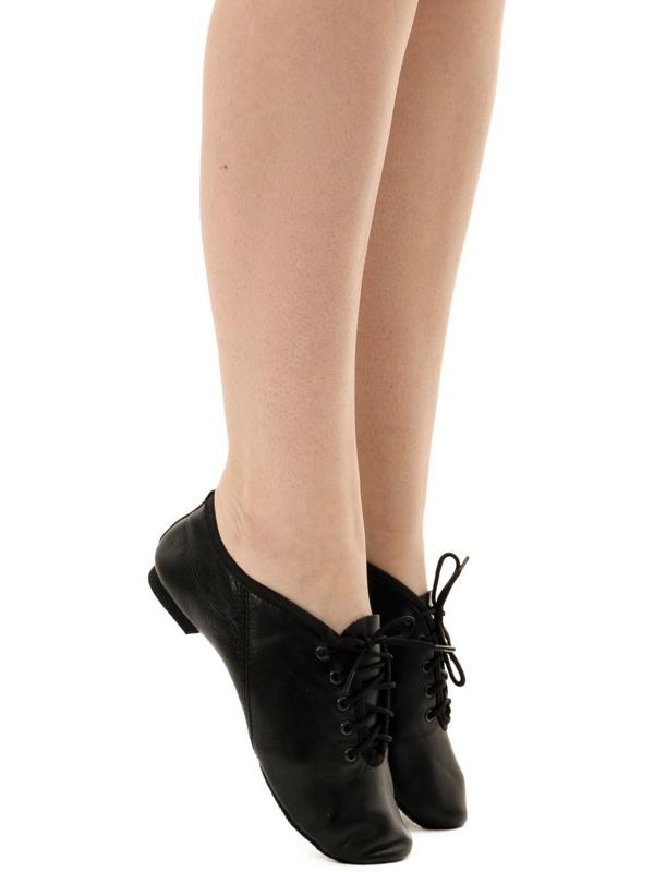 Джазовки низкие, натуральная кожа, длина по стельке 20,5 см, цвет чёрный