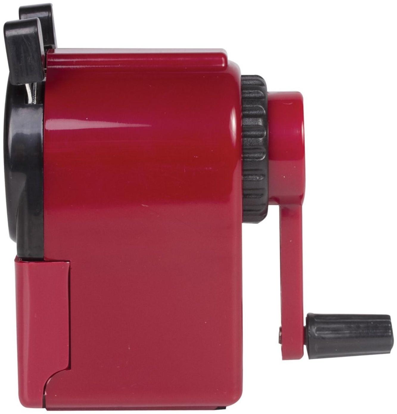 Точилка механическая BRAUBERG, чёрный/бордовый