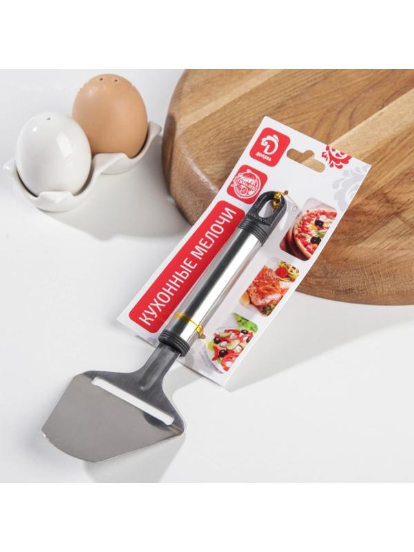 Нож-лопатка для сыра Доляна «Помощник», 22 см, с металлической ручкой, цвет чёрный