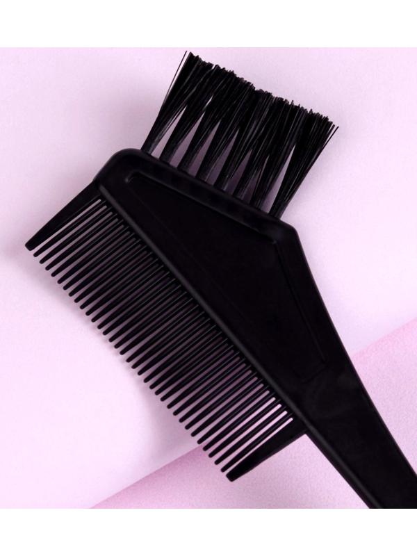 Расчёска для окрашивания, с крючком, 21,5 × 6,2 см, цвет чёрный