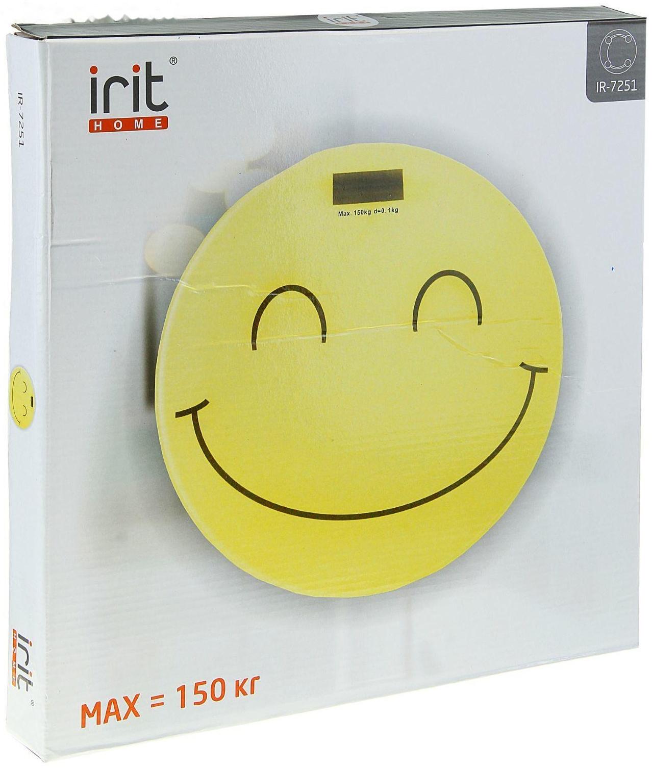 Весы напольные Irit IR-7251, электронные, до 150 кг, стекло, 1хCR2032, рисунок 